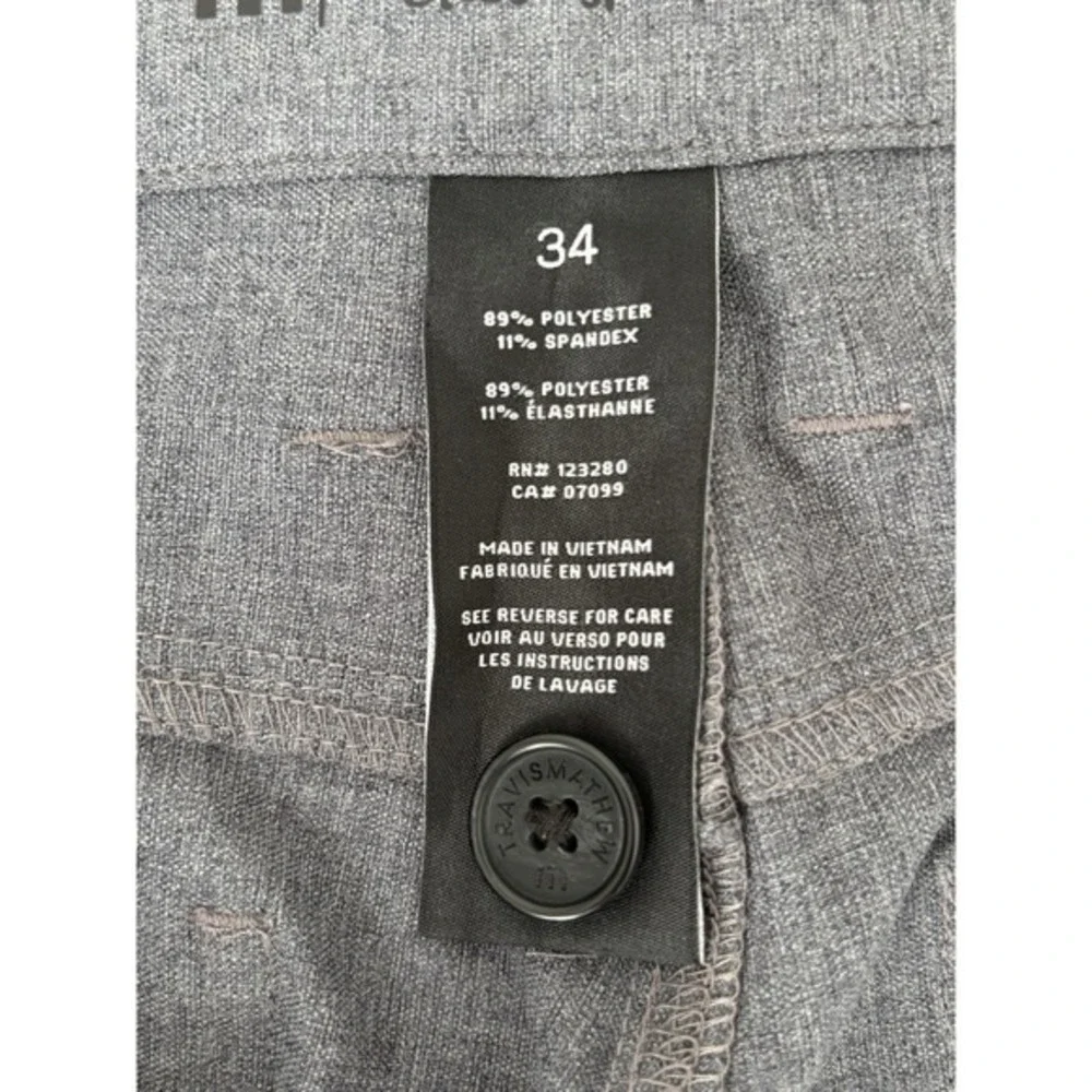 Travis Mathew Mens Golf Pants 34x32‎ Performance Heathered Gray Chino Stretch - Picture 8 of 13